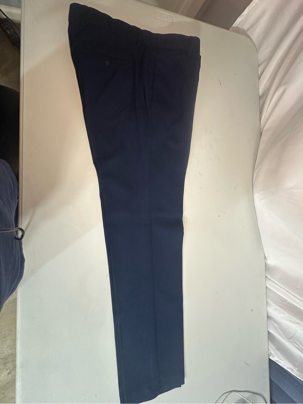 Perry Ellis Navy Flat-Front Men's Dress Pants